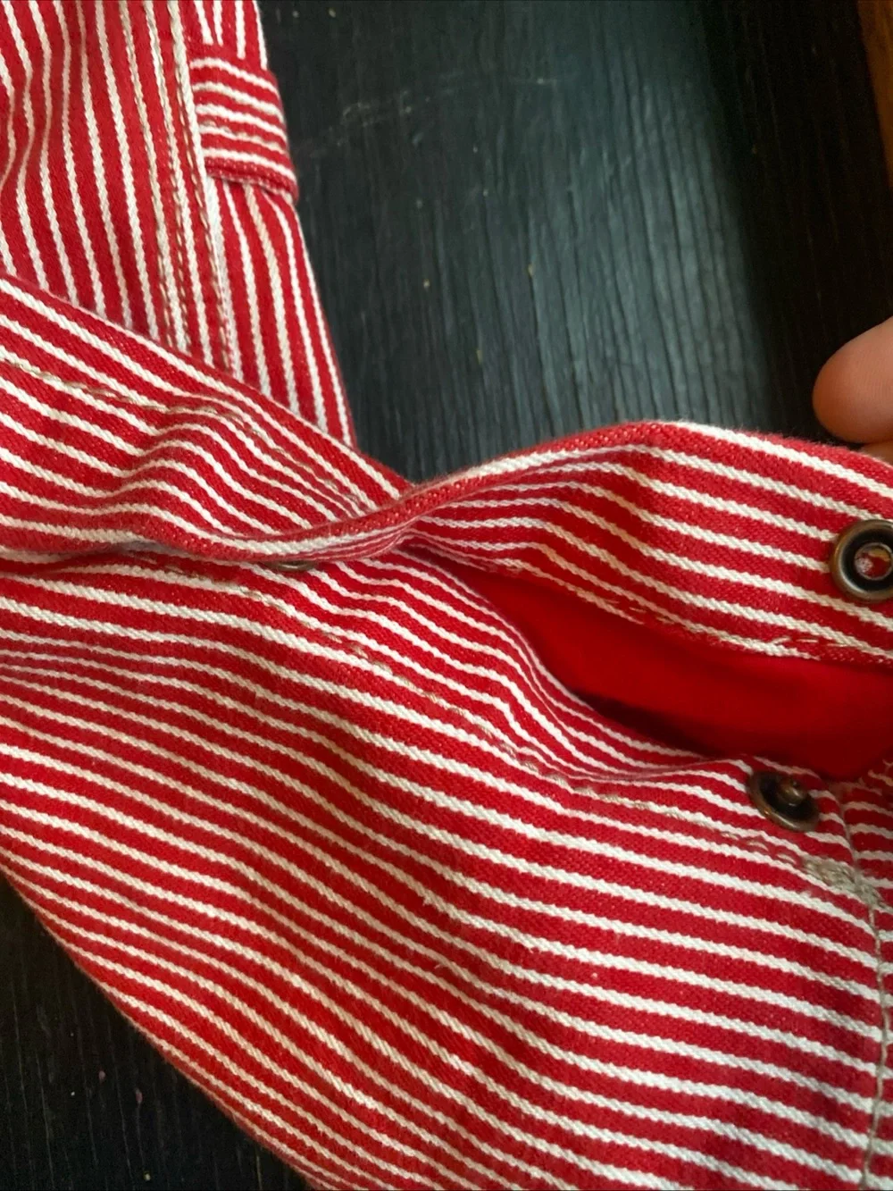 OshKosh B'gosh Red and White Stripe Toddler Overalls